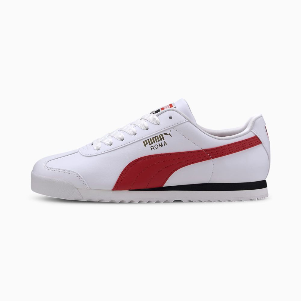 Puma Roma Basic+ Férfi Sportcipő - Fehér/Piros ( Hungary - CJSLO3241 )
